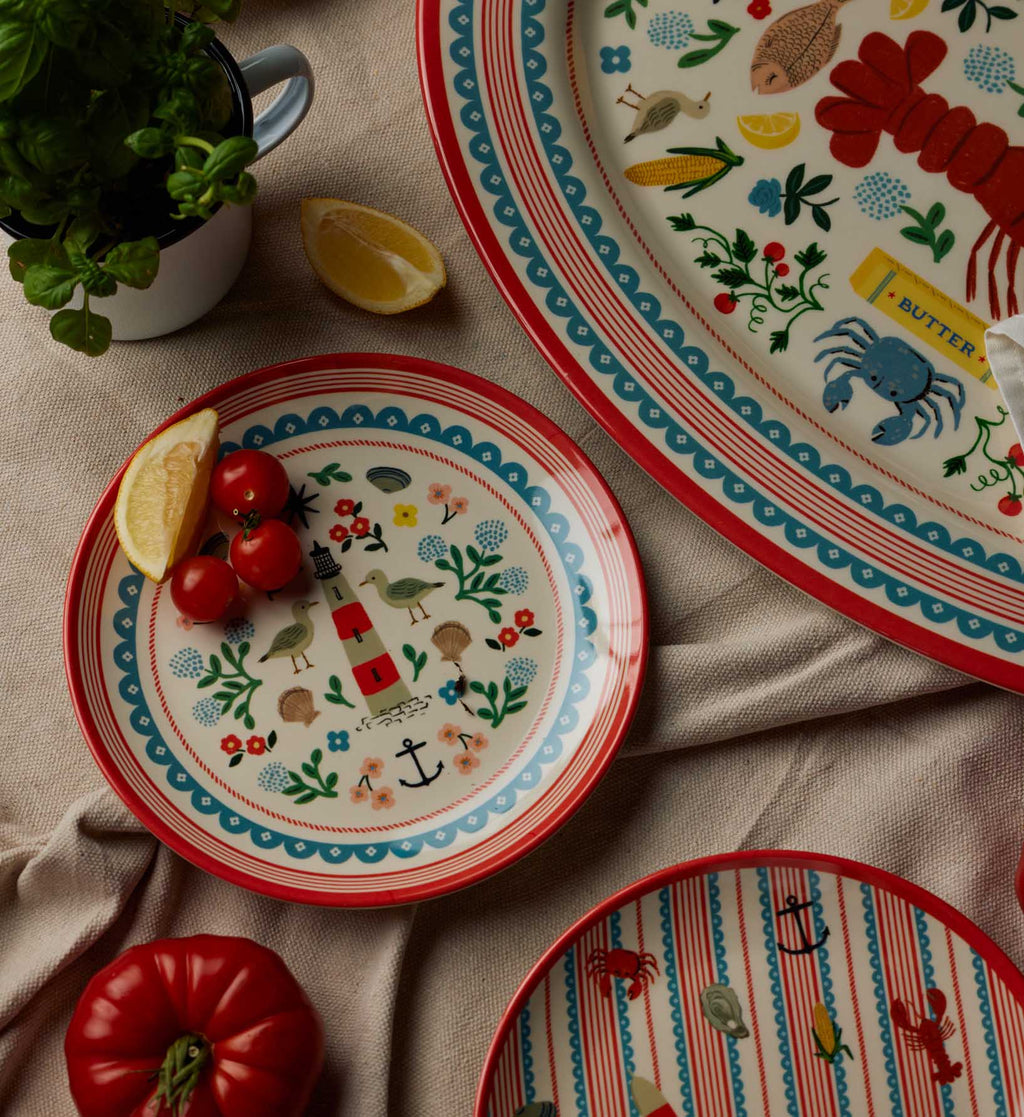 Melamine Assorted Dessert Plates - Seaside