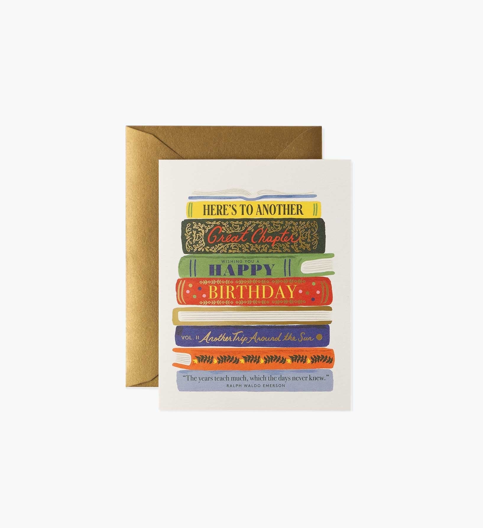 Book Stack Birthday Card - Single Card