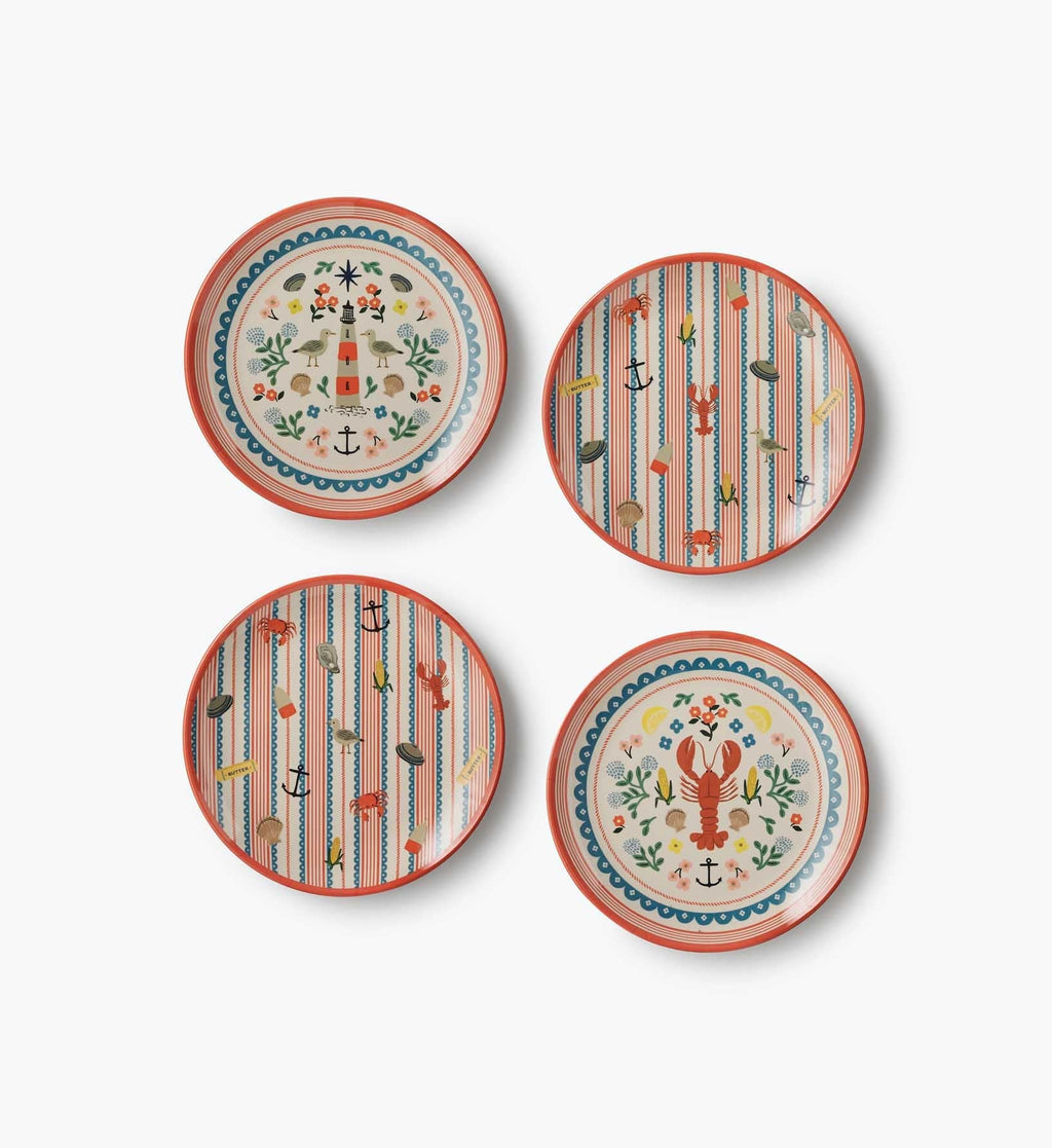 Melamine Assorted Dessert Plates - Seaside