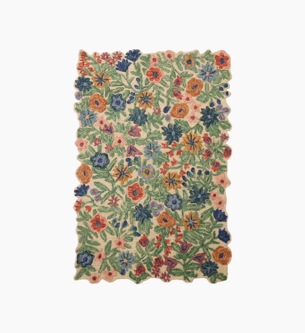 Edith Wool Hooked Rug - Ivory